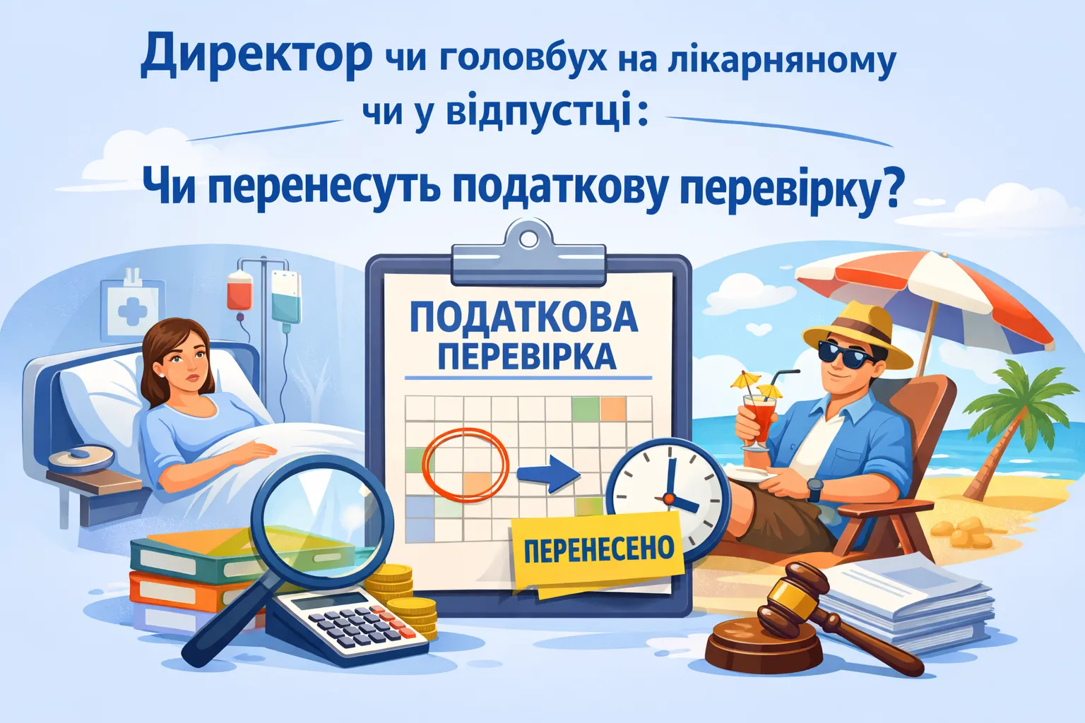 Директор або головбух на лікарняному чи у відпустці: чи перенесе ДПС податкову перевірку