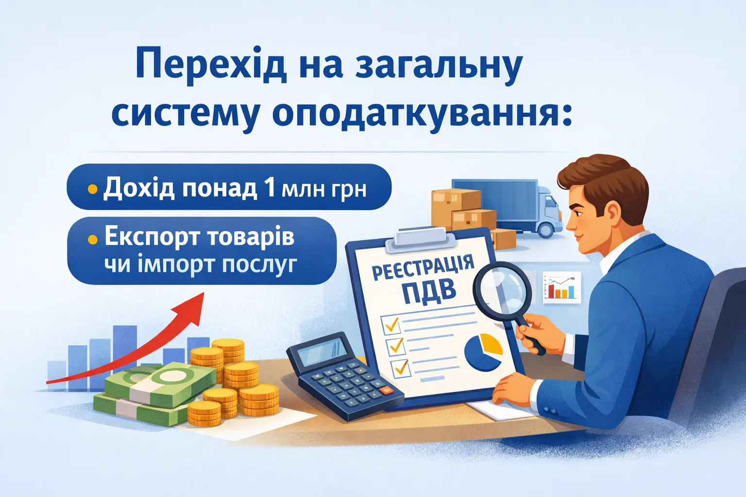 ФОП переходить з єдиного податку на загальну систему: коли виникає обов’язок зареєструватися платником ПДВ