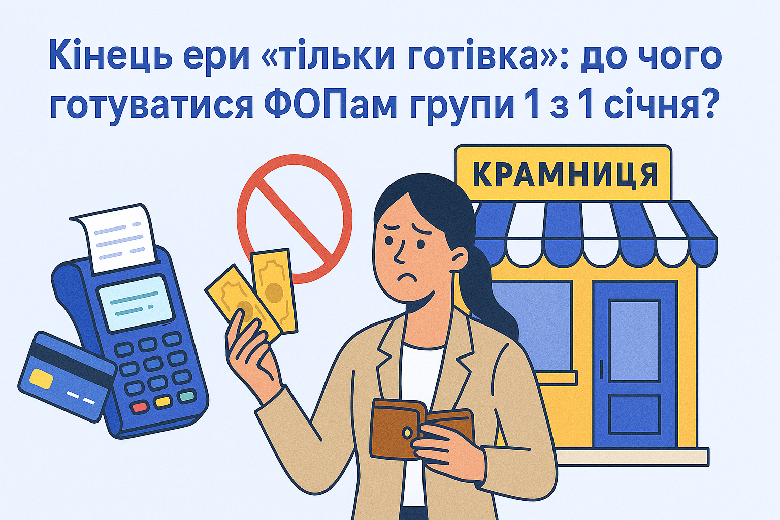 Кінець ери «тільки готівка»: до чого готуватися ФОПам групи 1 з 1 січня?
