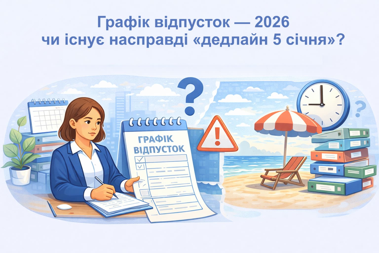 Графік відпусток — 2026: чи існує насправді «дедлайн 5 січня»?