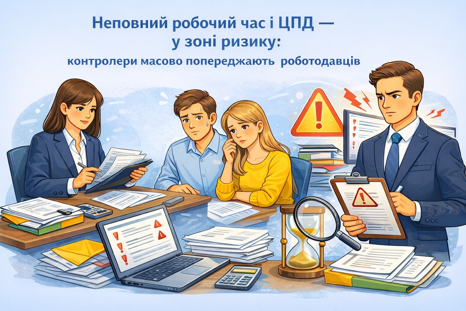 Неповний робочий час і ЦПД — у зоні ризику: контролери масово попереджають роботодавців