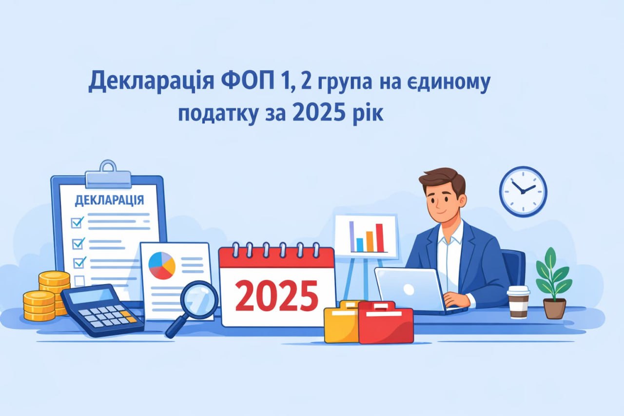 Декларація ФОП 1, 2 група на єдиному податку за 2025 рік Декларація ФОП 1, 2 група на єдиному податку за 2025 рік