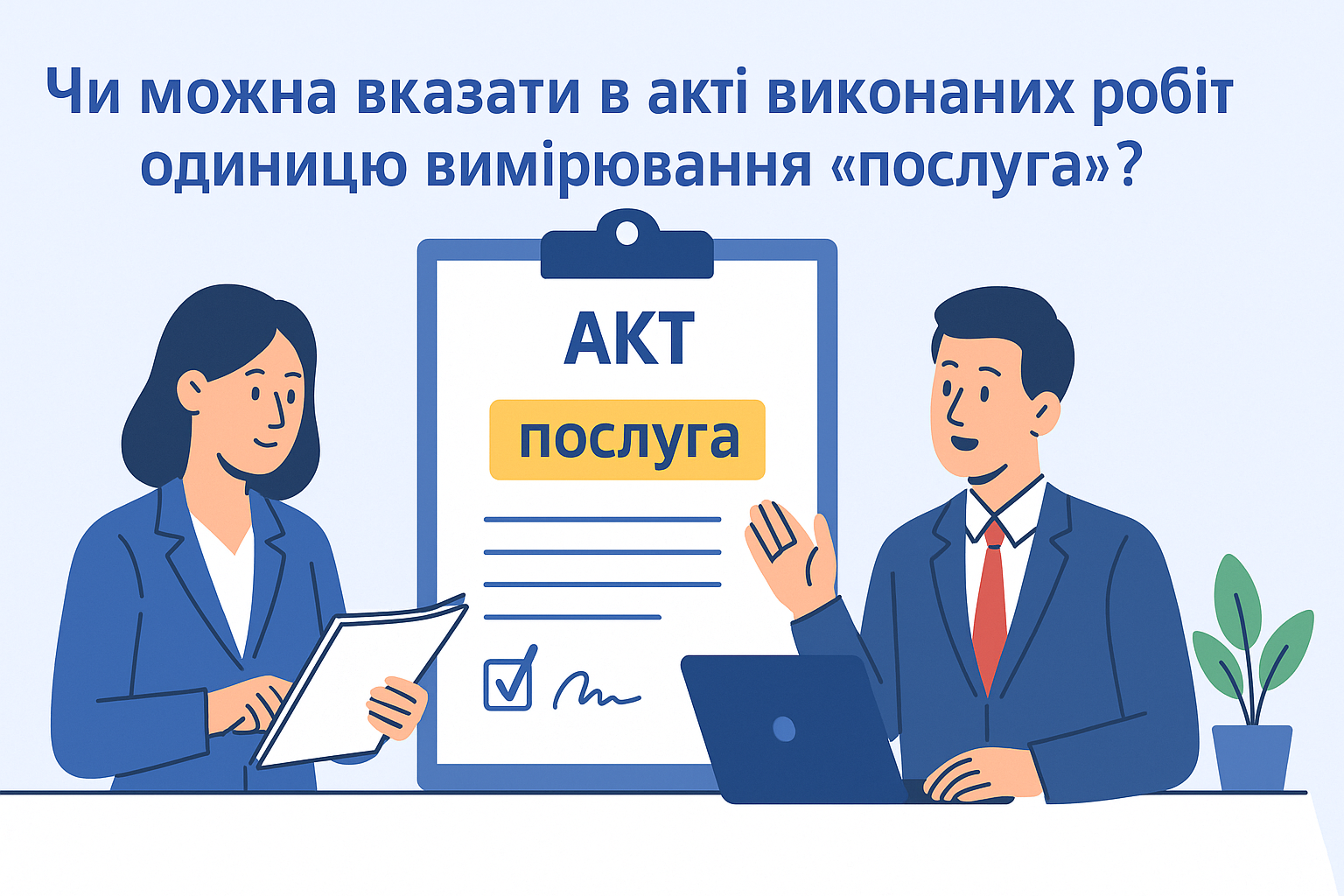 Чи можна вказати в акті виконаних робіт одиницю вимірювання «послуга»?