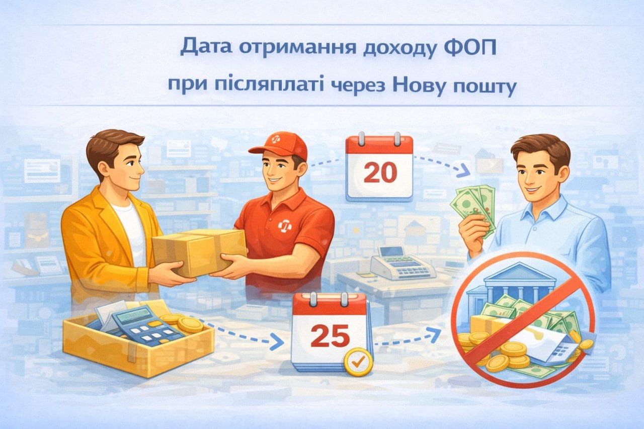 Дата отримання доходу ФОП при післяплаті через Нову пошту