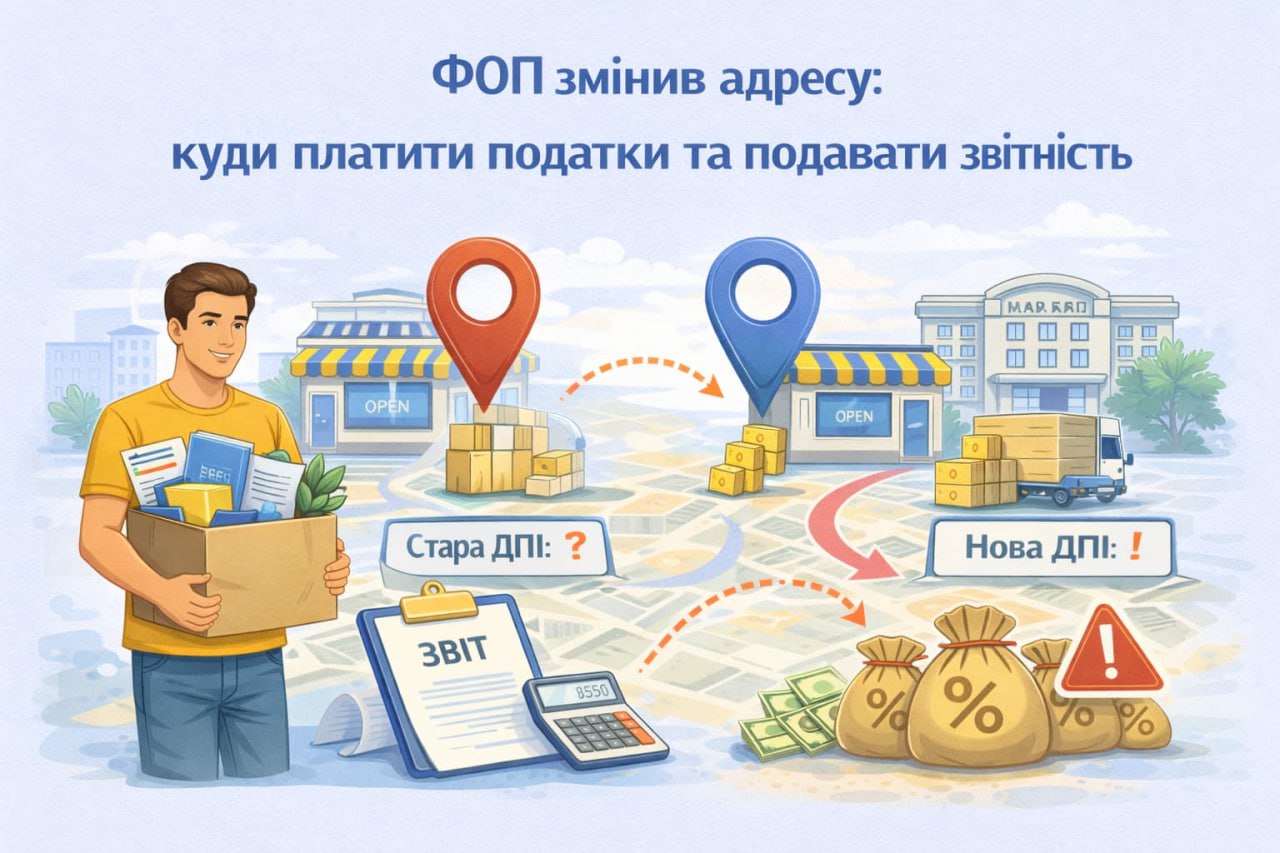 ФЛП изменил адрес: куда платить налоги и подавать отчетность