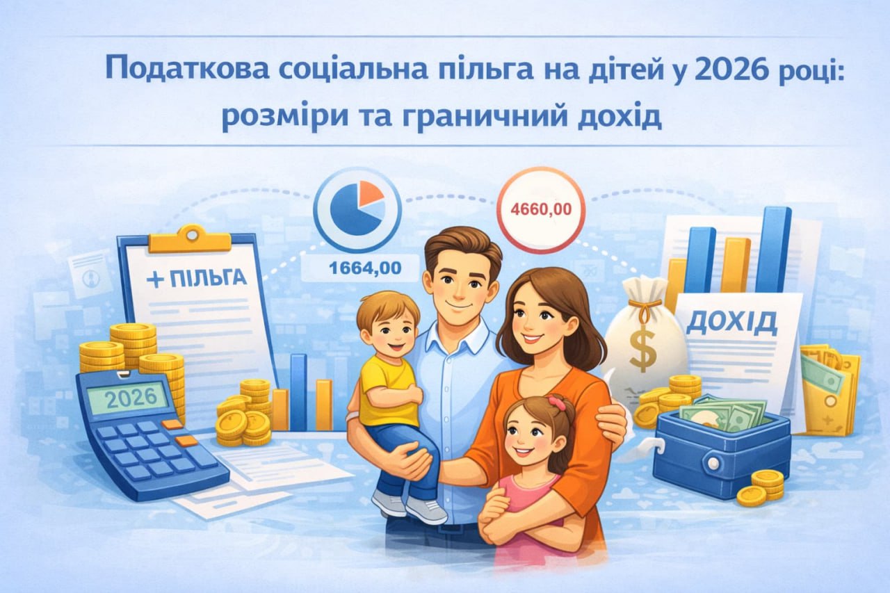 Податкова соціальна пільга на дітей у 2026 році: розміри та граничний дохід