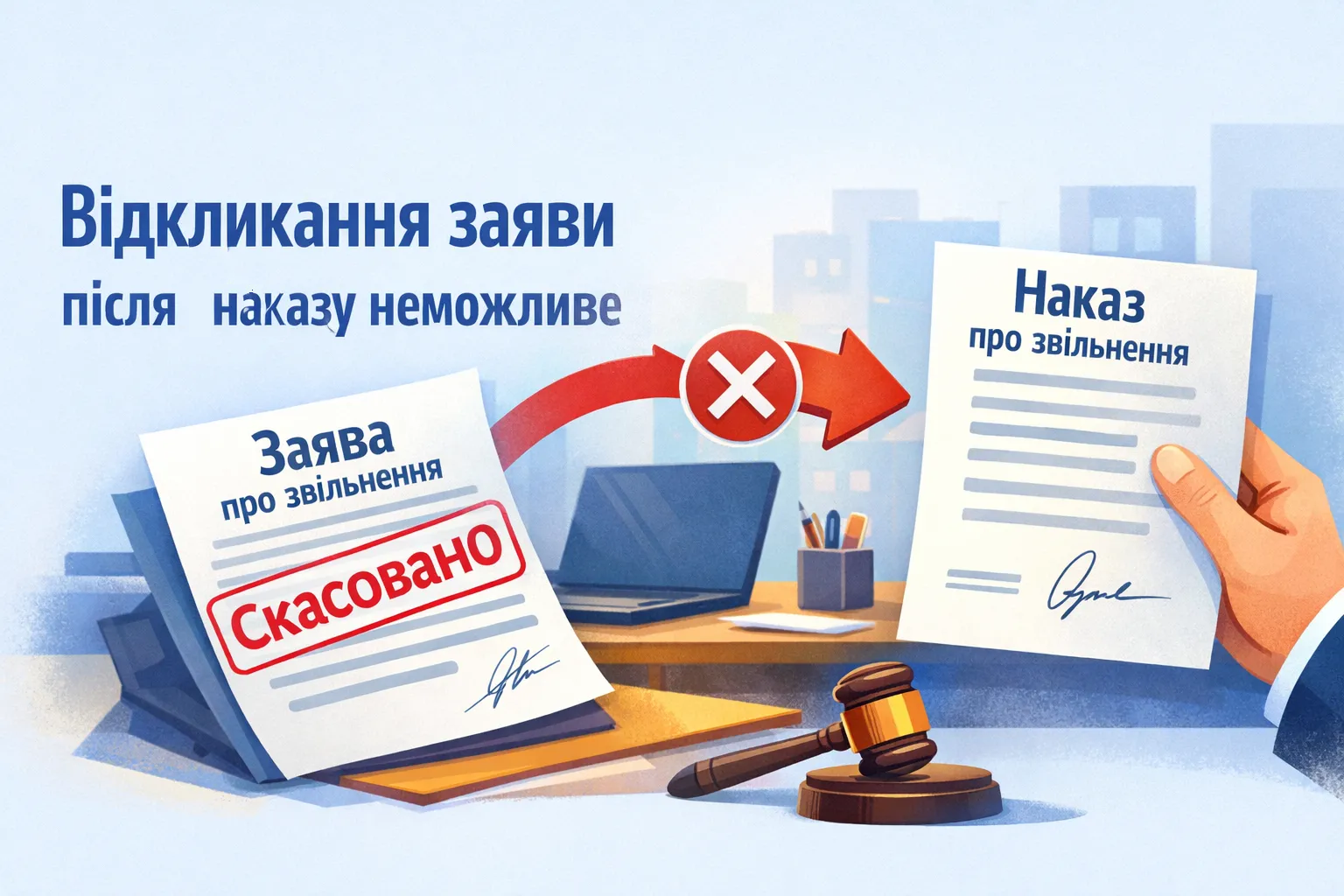 відкликання заяви після видання наказу не працює